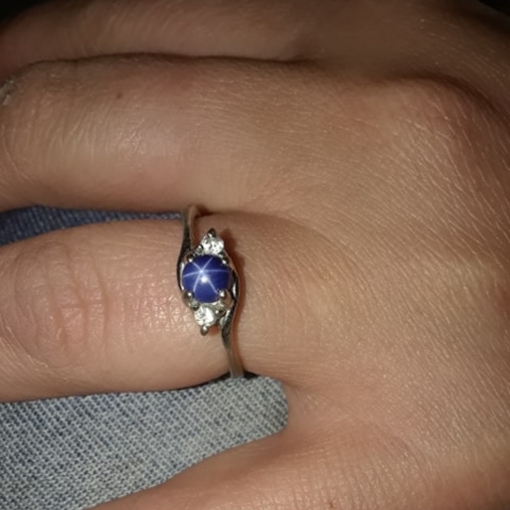 14 Karat White Gold Linden Star and Diamond Ring